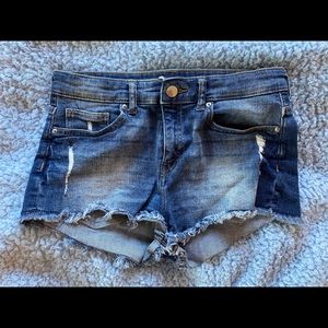 Medium wash jean shorts